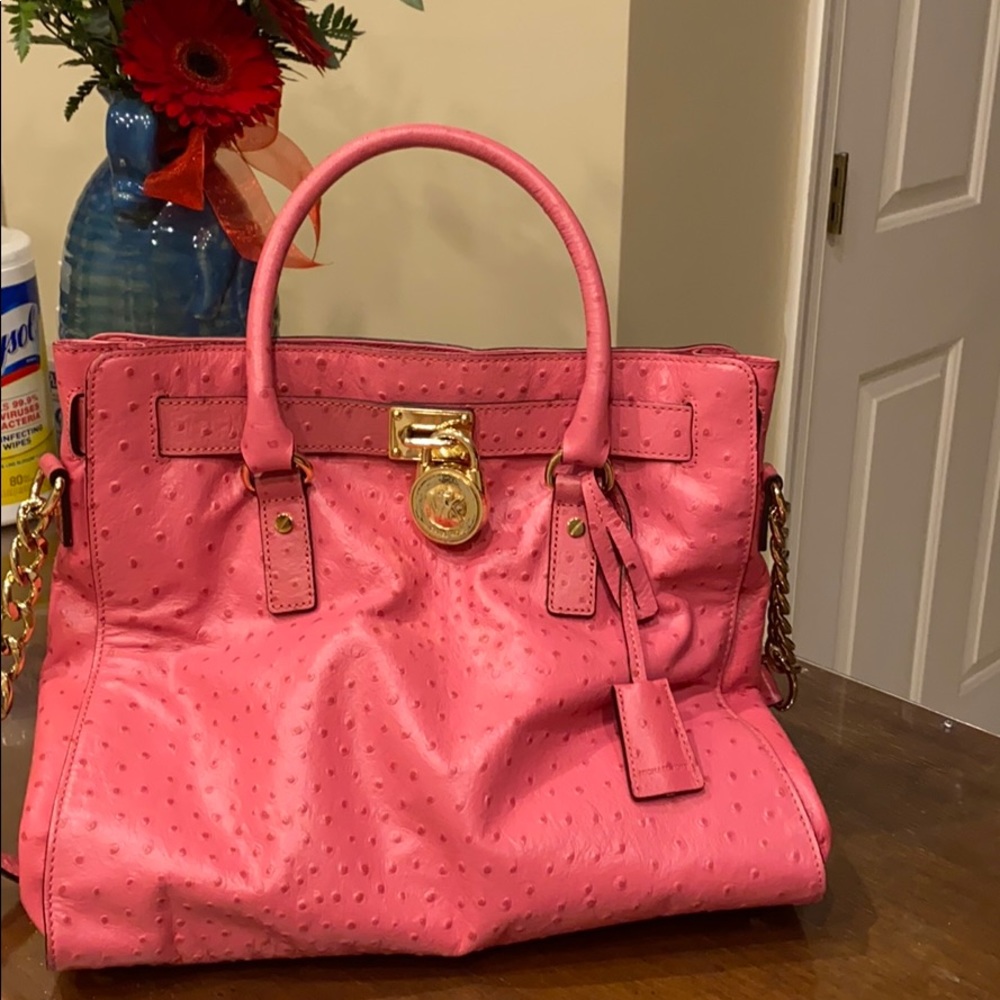 Michael Kors Pink Ostrich Tote